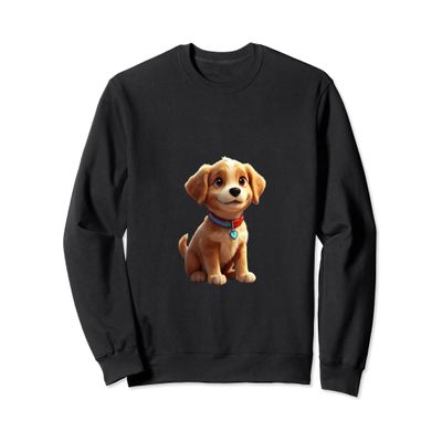 small hairy puppy domesticated animal with heart collar tee Sweatshirt