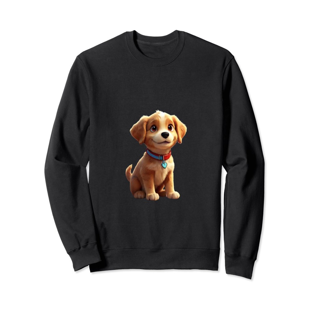 small hairy puppy domesticated animal with heart collar tee Sweatshirt