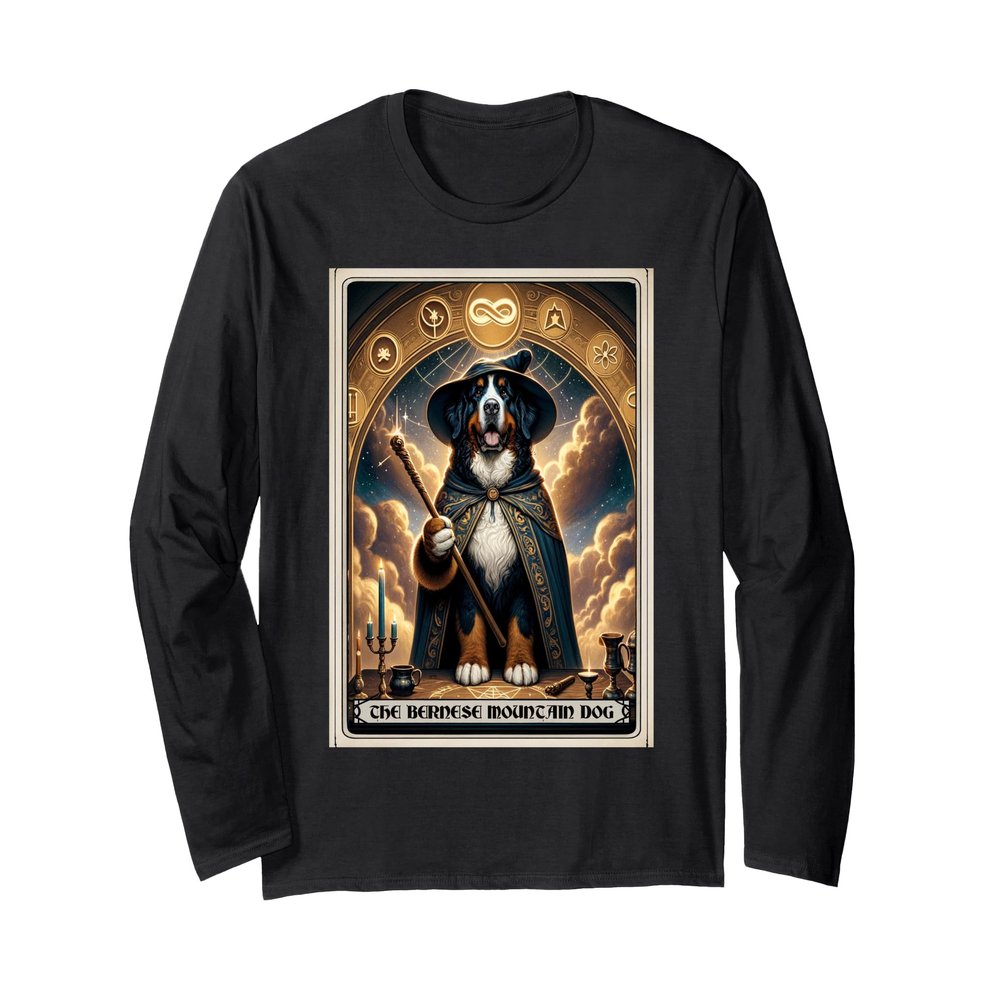 A Bernese Mountain Dog Tarot Card Dog Long Sleeve T-Shirt