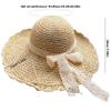 Cndiyald Straw Hats for Women, Wide Brim Womens Sun Hat with Bow-Knot, Foldable Beach Hat, UV Protection Summer Hats for Women Beige view 2