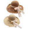 Cndiyald Straw Hats for Women, Wide Brim Womens Sun Hat with Bow-Knot, Foldable Beach Hat, UV Protection Summer Hats for Women Beige view 3