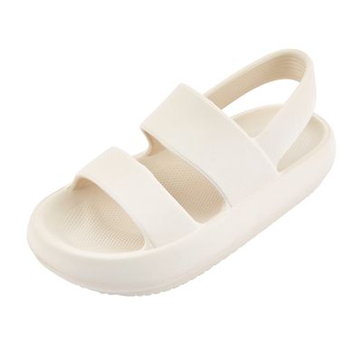 AUSLAND Women's Waterproof Sandals with Cloud Platform Sole Non-Slip Hiking & Sport Sandals w/Back Strap Water Shoes for Women Outdoor Summer 7US 90121 Beige 38EU