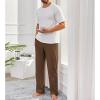 Mens Sweatpants with Pockets Baggy Sweat Pants Wide Leg Casual Athletic Workout Gym Clothes Straight Leg Open Bottom Sweatpants Fleece Lined Jogger with Pockets Winter Fall Clothing Khaki view 2