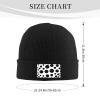 YYHWHJDE Black Warm Knit Hat Black and White Polka Dot Picture Soft Good Elasticity Suitable for Daily and Outdoor Sports view 2