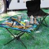 Msyxl Abstract Palm Trees Portable Folding Camping Table, Compact Lightweight Beach Table with Carrying Bag for Outdoor Picnics, BBQs, Camp view 2