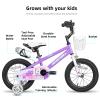JOYSTAR Pluto Kids Bike 12 Inch Toddlers Bike with Training Wheels for Boys Girls Kids' Bicycle for Age 2-4 Years Purple view 2
