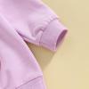 JLKGICF Toddler Baby Girl Easter Outfit Bunny Print Embroidery Crewneck Sweatshirt Long Sleeve Tops Kids Cute Clothes(Vivid Rabbit Purple, 2-3T) view 4