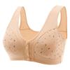 Comfy Bras for Women Full Figure Glamorette Bras Front Closure Push Up Bralettes Wireless Support and Lift Bras Khaki view 1