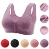 Comfy Bras for Women Full Figure Glamorette Bras Front Closure Push Up Bralettes Wireless Support and Lift Bras Khaki view 2