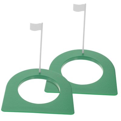 Anneome 2pcs Golf Cup and Flag Practice Training Aids Regulation Putting Cup for Home Office Puttting Practice