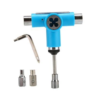 Sosoport Multifunctional Portable Skate Tool for Roller Skate and Skateboard Compact Assembly and Disassembly Wrench Blue for Easy Maintenance and Wheel Replacement