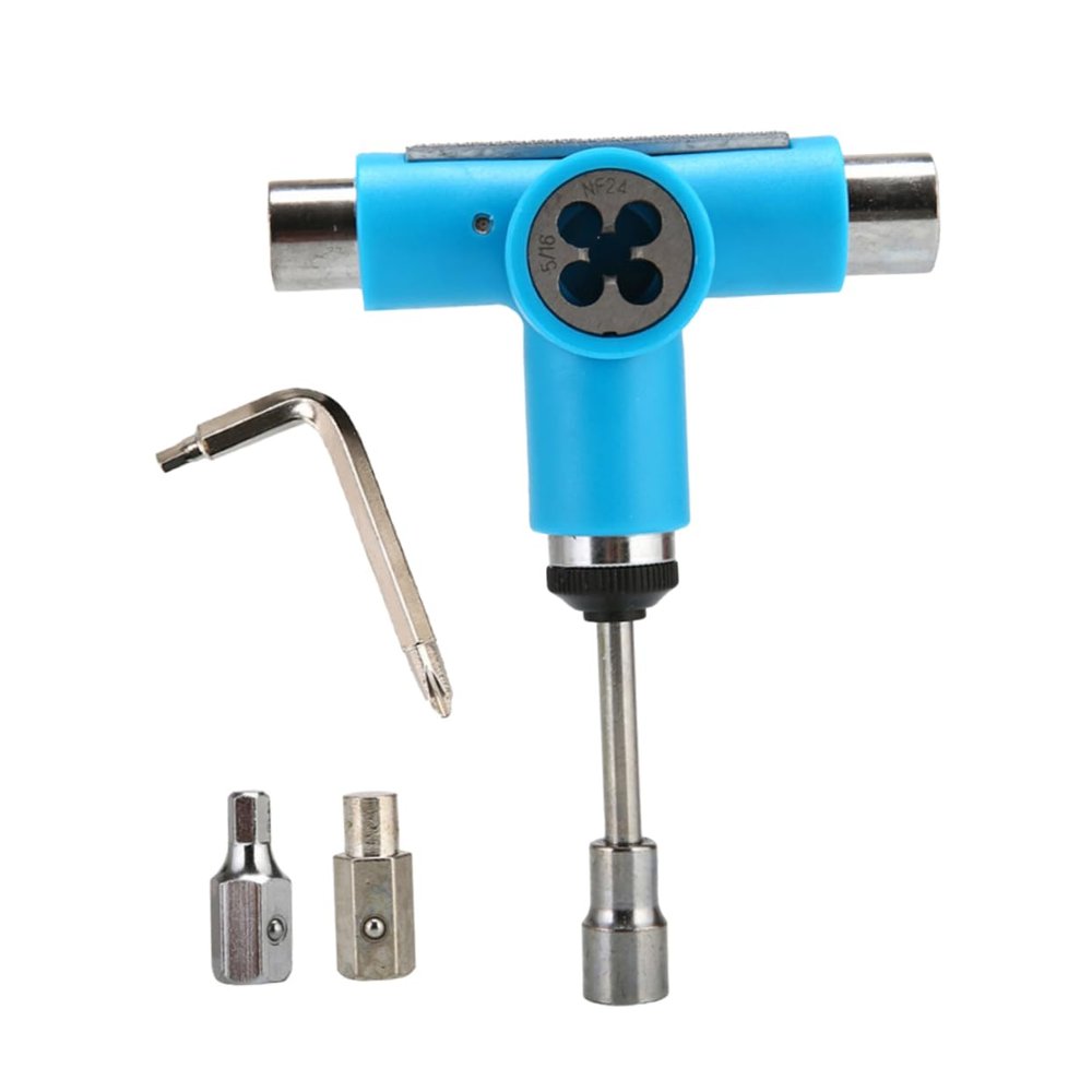 Sosoport Multifunctional Portable Skate Tool for Roller Skate and Skateboard Compact Assembly and Disassembly Wrench Blue for Easy Maintenance and Wheel Replacement