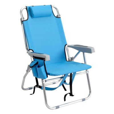 5-Position Beach Chair - Premium Backpack Beach Chair for Adults - Beach Chair with Backpack Straps - Foldable and Reclining Beach Chair - Backpack Chair,Blue
