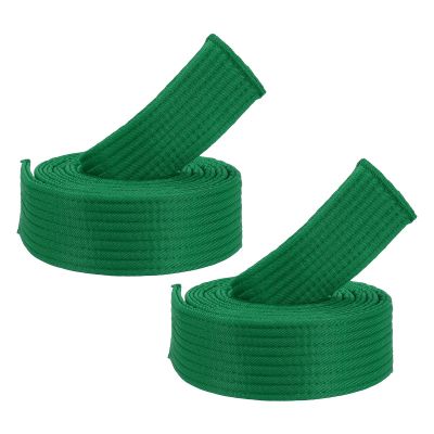 PATIKIL Taekwondo Colored Ranking Belts, 2 Pack 1.6" x5.3FT Polyester Martial Arts Colored Ranking Belt for Coach Teaching Practice, Green