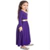Miutii Kids Girls Long Sleeve Liturgical Praise Dance Dress Metallic Gold Full Length Worship Church Robe Dancewear Purple 14 Years view 3