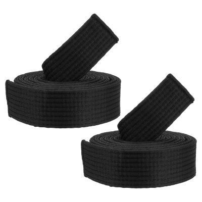 PATIKIL Taekwondo Colored Ranking Belts, 2 Pack 1.6" x6.6FT Polyester Martial Arts Colored Ranking Belt for Coach Teaching Practice, Black