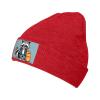 Red Warm Knit Hat Cartoon Cute Raccoon Picture Soft Good Elasticity Suitable for Daily and Outdoor Sports view 1