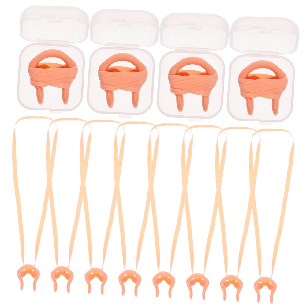 Sosoport 2sets Sports Swim Nasal Splint Swimming Nose Clip with Elastic Strap Comfortable for Kids Adults Tear Resistant Silicone for Swimming 12pcs*2