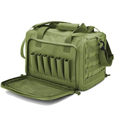 REEBOW GEAR Tactical Gun Range Bag Deluxe Pistol Shooting Range Duffle Bags (Army Green)