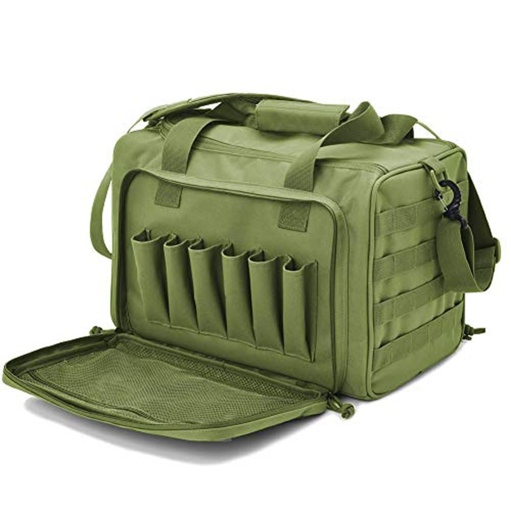 REEBOW GEAR Tactical Gun Range Bag Deluxe Pistol Shooting Range Duffle Bags (Army Green)