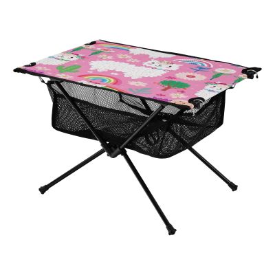 Msyxl Alpaca Cute Portable Folding Camping Table, Compact Lightweight Beach Table with Carrying Bag for Outdoor Picnics, BBQs, Camp