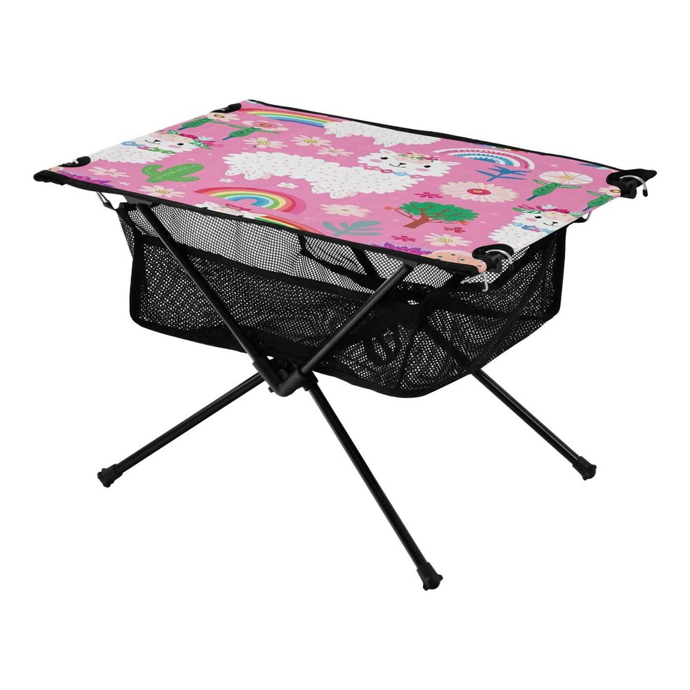 Msyxl Alpaca Cute Portable Folding Camping Table, Compact Lightweight Beach Table with Carrying Bag for Outdoor Picnics, BBQs, Camp