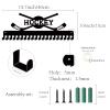 CREATCABIN Hockey Medal Holder Medal Hanger Display Hangers Rack Sports Metal Hanging Athlete Awards Iron Wall Mount Decor with 20 Hooks for Wall Competition Ribbon Hockey Black 15.7 x 5.9 Inch view 2