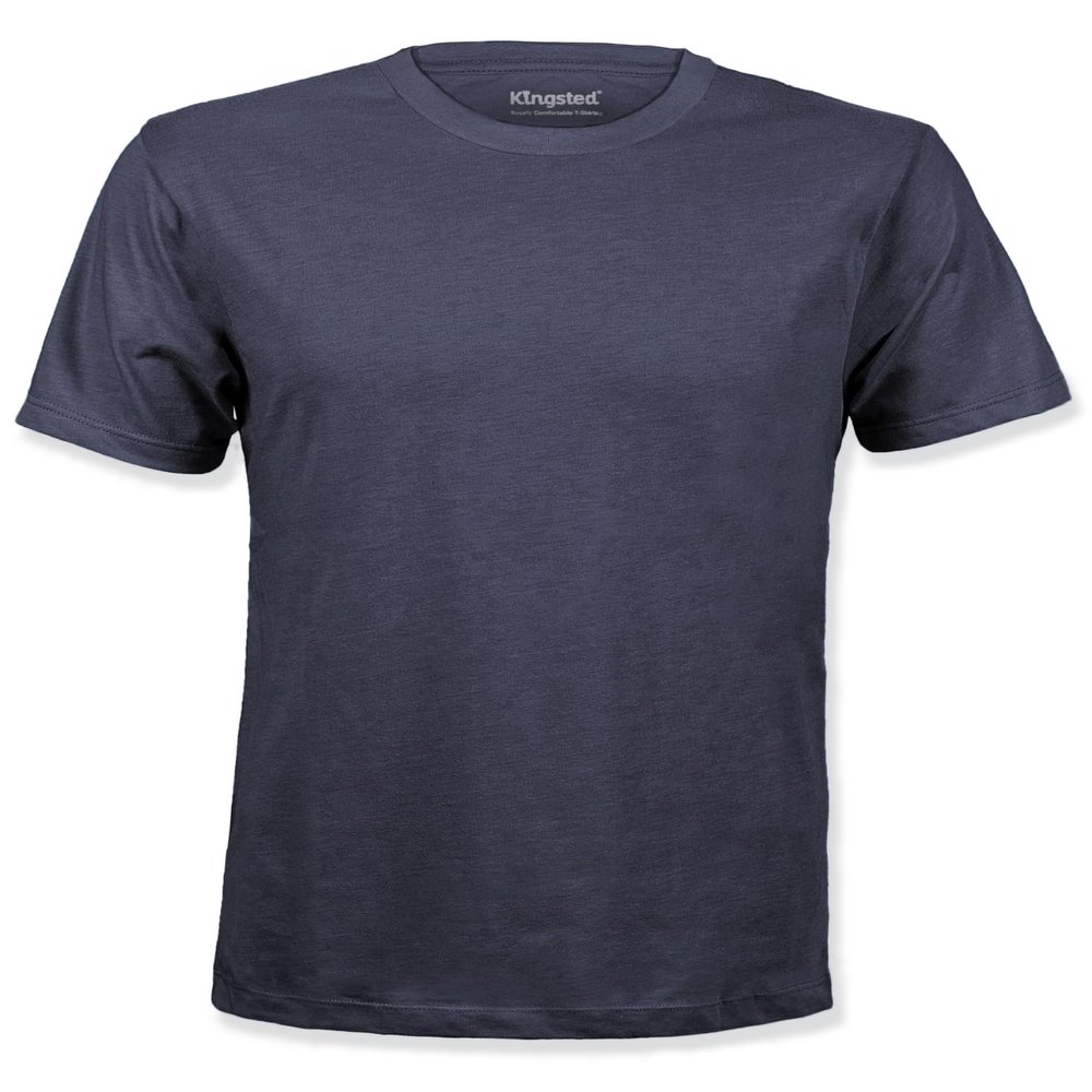 Kingsted Dark Grey T-Shirts for Men - Royally Comfortable - Super Soft Cotton Blend - Black Heather Crewneck Tees (Single, Charcoal, Large)
