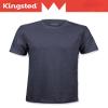 Kingsted Dark Grey T-Shirts for Men - Royally Comfortable - Super Soft Cotton Blend - Black Heather Crewneck Tees (Single, Charcoal, Large) view 3