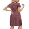 Arolina Women's Summer Casual Midi Dresses Short Sleeve Crewneck Tie Waist T Shirt Dress with Pockets Red Polka Dots view 4