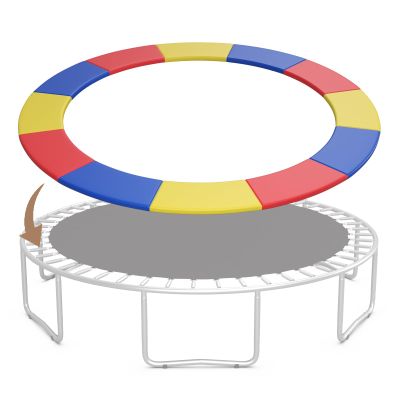 KOTEK Trampoline Pad, 8FT 10FT 12FT 14FT 15FT 16FT Trampoline Spring Cover, No Hole for Pole, Tear-Resistant, Waterproof Trampoline Accessories Safety Pad, Trampoline Padding Replacement