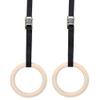 Topyond Wood Gymnastic Rings with Adjustable Straps, Olympic Rings 25mm for Gym, Workout, Exercise, Outdoor Training, Quick Install Carabiner, Can Hold up to 220lbs, 14.8 Ft. Strap view 1