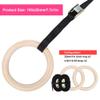 Topyond Wood Gymnastic Rings with Adjustable Straps, Olympic Rings 25mm for Gym, Workout, Exercise, Outdoor Training, Quick Install Carabiner, Can Hold up to 220lbs, 14.8 Ft. Strap view 2