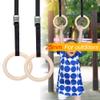 Topyond Wood Gymnastic Rings with Adjustable Straps, Olympic Rings 25mm for Gym, Workout, Exercise, Outdoor Training, Quick Install Carabiner, Can Hold up to 220lbs, 14.8 Ft. Strap view 3