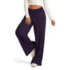 Summer Sweatpants Women Drawstring Low Waisted Wide Leg Yoga Pants Straight Leg Sweatpants for Women Loose Fit Lightweight Joggers Pant Baggy Sweatpant Comfy Pajama Pants with Pockets Dark Purple view 4