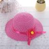 NineFit Basics Kids traw Hat Wide Brim Floppy Woven Sun Visor Hat Little Girls Sun Hat Gardening Hat with Flower (Hot Pink, One Size) view 3