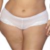 Curvy Couture Women's Plus Size Sheer Whisper Cheeky Boyshort Panty Pearl XL view 1