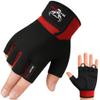 BEAST RAGE Workout Gloves for Men & Women, Durable Palm Grip, Anti-Slip, Cycling, Weight Lifting, Red, L view 1