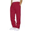 Mens Sweatpants with Pockets Baggy Sweat Pants Wide Leg Casual Athletic Workout Gym Clothes Straight Leg Open Bottom Sweatpants Fleece Lined Jogger with Pockets Winter Fall Clothing Red view 1