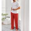 Mens Sweatpants with Pockets Baggy Sweat Pants Wide Leg Casual Athletic Workout Gym Clothes Straight Leg Open Bottom Sweatpants Fleece Lined Jogger with Pockets Winter Fall Clothing Red view 3