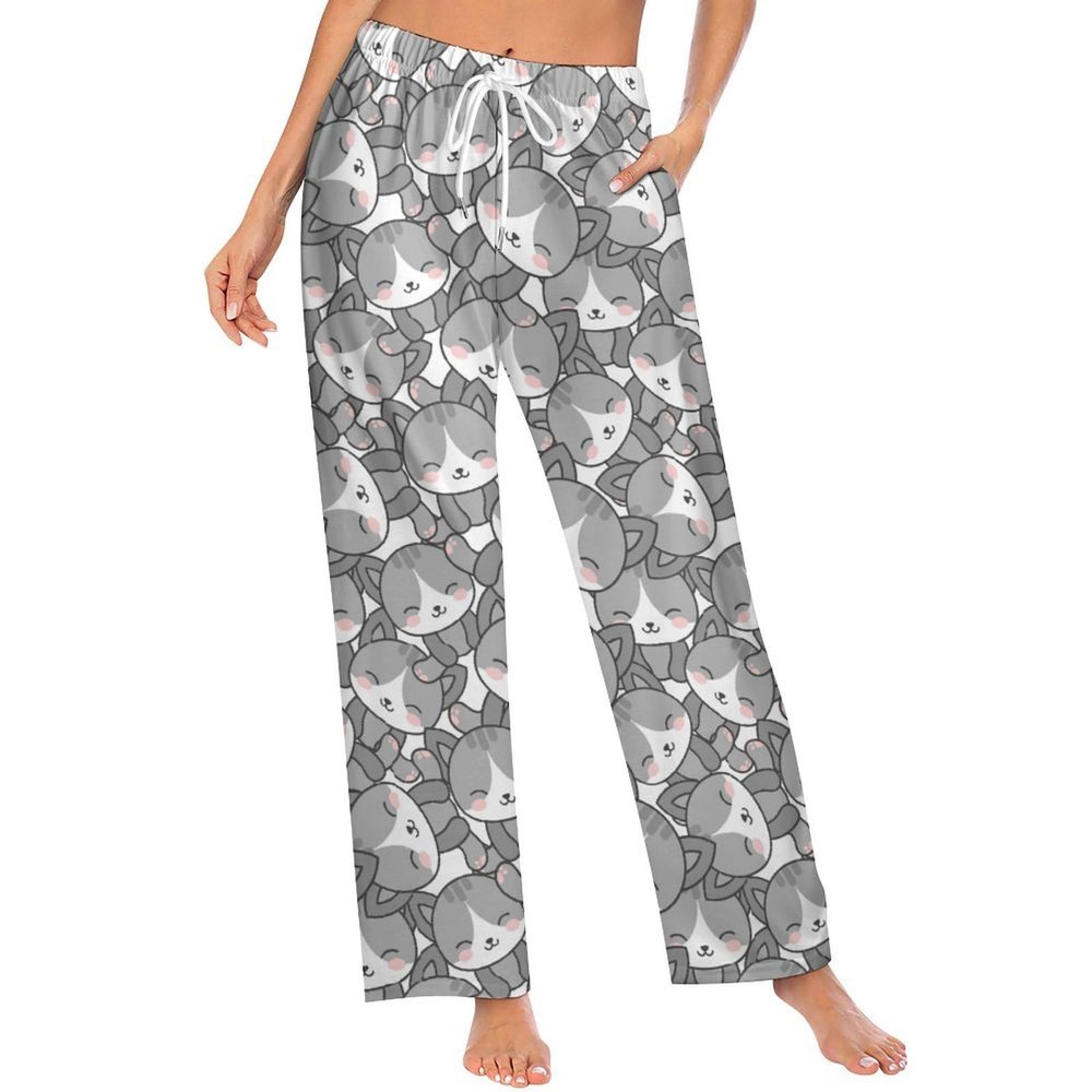 Ysidec Cute Cats Women Lounge Pants Comfy Pajama Bottom Drawstring Sleepwear Long Pajamas Pants XL