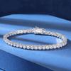 Gemsme 3.0mm S Shape Tennis Bracelet for Women, 18K White Gold Plated Round Cubic Zirconia Tennis Link Bracelet view 2