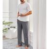 Mens Sweatpants with Pockets Baggy Sweat Pants Wide Leg Casual Athletic Workout Gym Clothes Straight Leg Open Bottom Sweatpants Fleece Lined Jogger with Pockets Winter Fall Clothing Dark Gray view 2