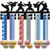 CREATCABIN Karate Medal Hanger Display Medal Holder Rack Sports Metal Hanging Wood Wall Mount Frame Decor Medal Hangers with 12 Hooks for Badge Race Runner Marathon Medalist Athlete 15.7 x 6Inch view 1