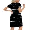 Arolina Women's Summer Casual Midi Dresses Striped Short Sleeve Crewneck Tie Waist T Shirt Dress with Pockets view 4