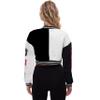 Vivimeng Women Crop Varsity Jacket Letter Print Baseball Bomber Jacket Streetwear Casual Coat S view 2
