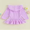 Taoocy Toddler Kids Little Girl Swim Cover Up Towel Terry Swimsuit Wraps Zip Up Bathing Suit Short Beach Cami Dress (Purple Long Sleeved, 7-8 Years) view 4