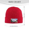 Red Warm Knit Hat Zen Stone Picture Soft Good Elasticity Suitable for Daily and Outdoor Sports view 2