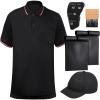 ShinyMatch 6 Pcs Baseball/Softball Umpire Accessories Set Including Umpire Shirt Hat Indicator Brush Ball Bag for Men Referee (Black,Medium) view 1