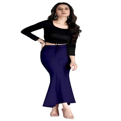 NineFit Basics Saree Shapewear Petticoat for Women, Shapers for Women's Sarees Fish Cut Shapewear Navy Blue, X-Large